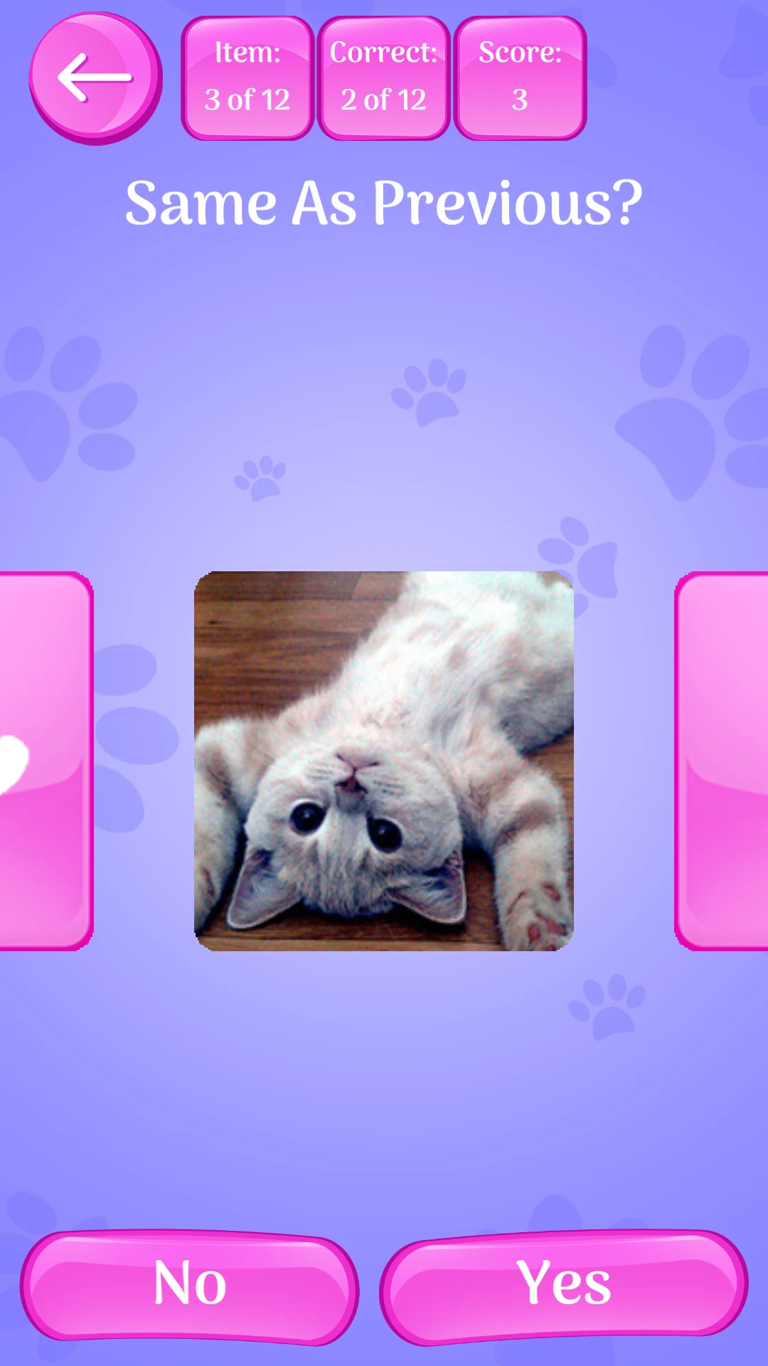 Cute Cats Memory Matching Game screenshot