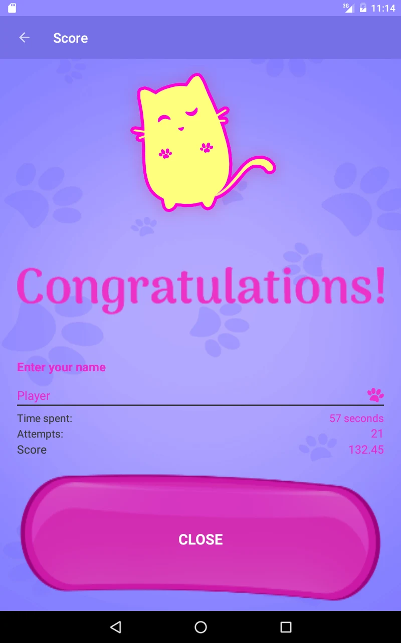 Cute Cats Memory Matching Game screenshot